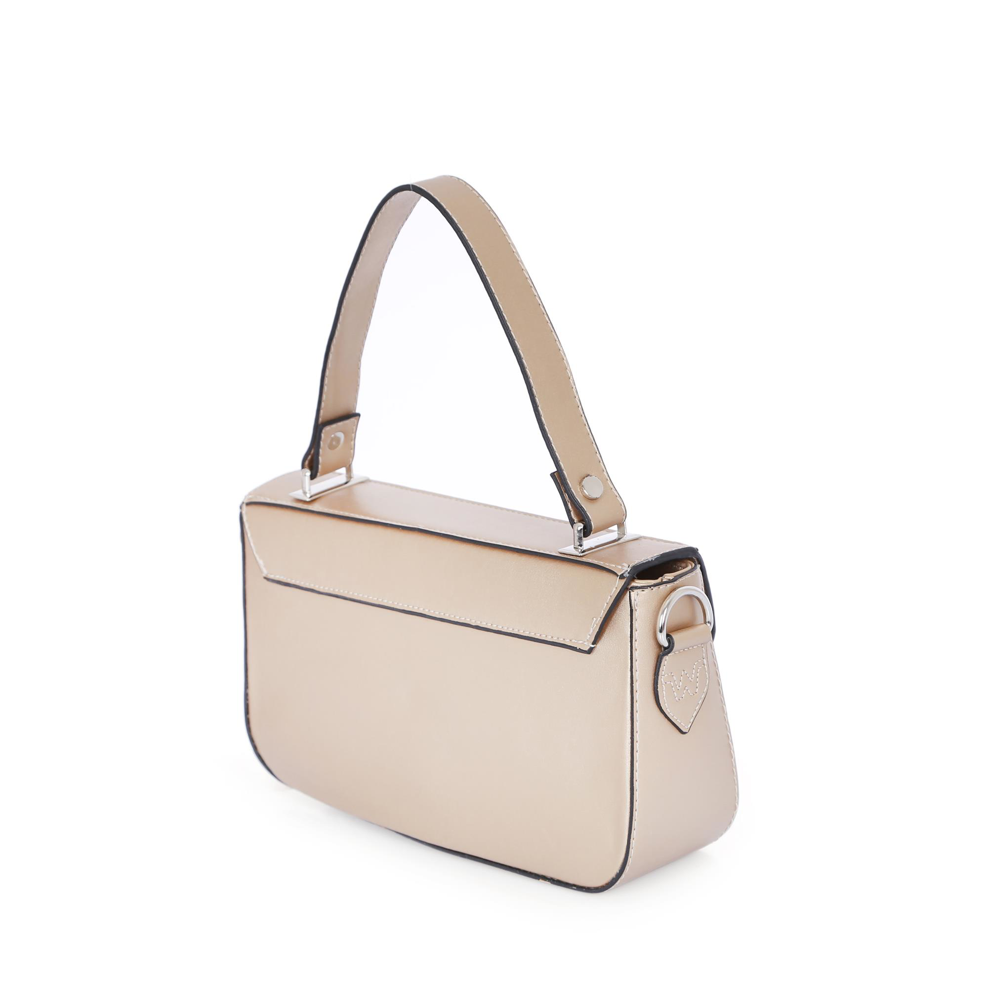 Suni  Deri Üstten Tutmalı ve Askılı Düz Renk Bayan Çantası