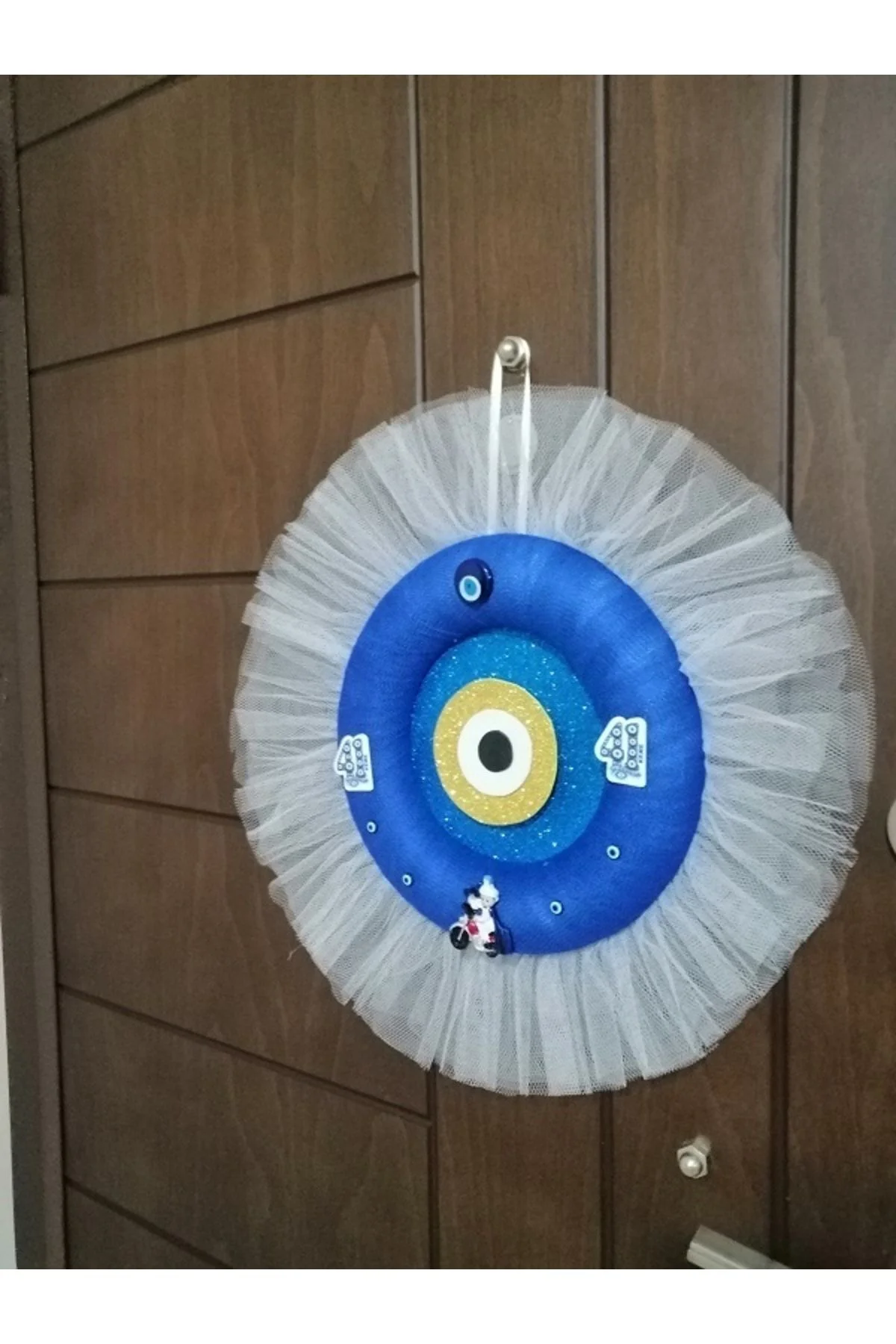 Sünnet Kapı Süsü Beyaz Tüllü, Mavi Içli Snk8
