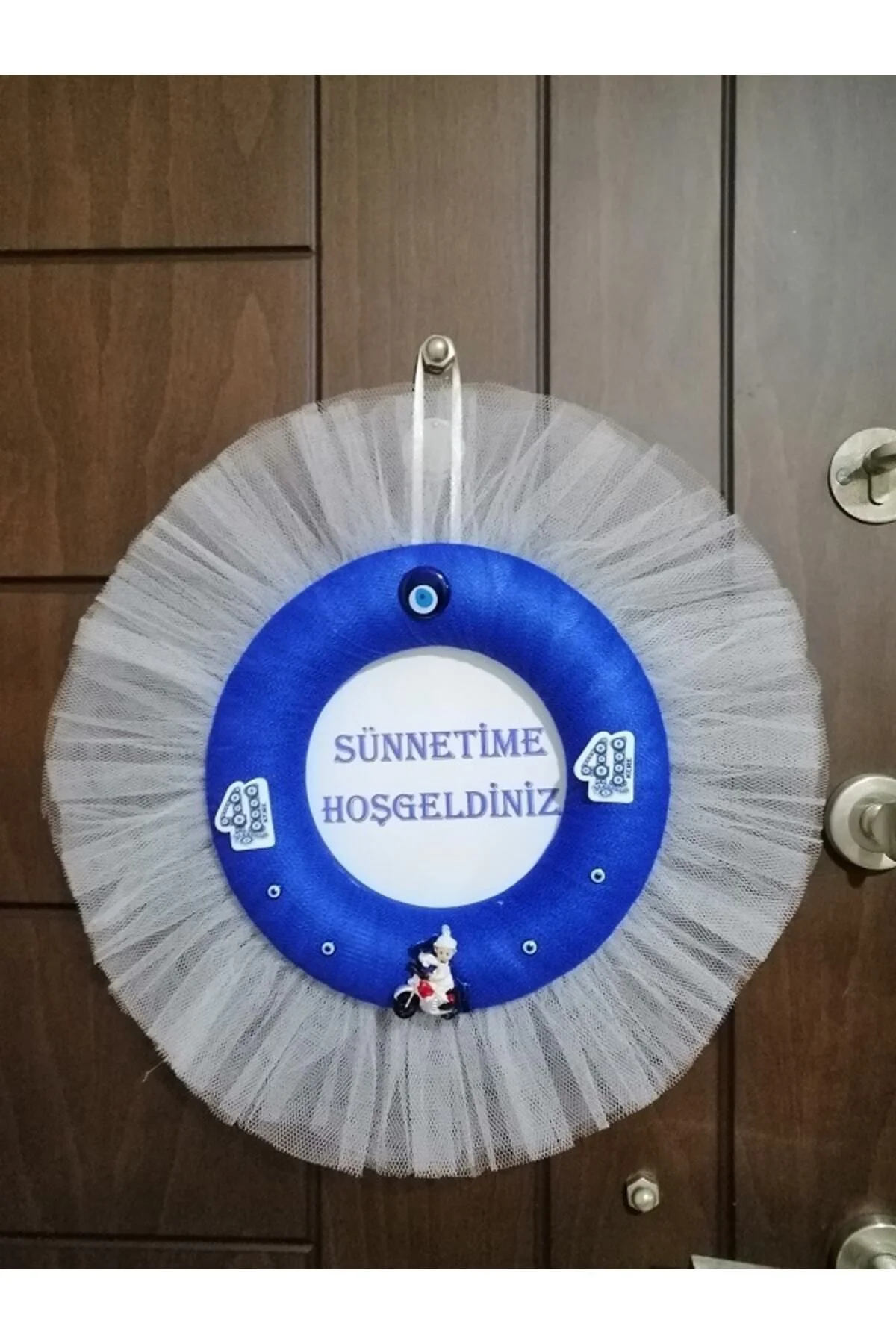 Sünnet Kapı Süsü Beyaz Tüllü, Sünnetime Hoşgeldin Snk5