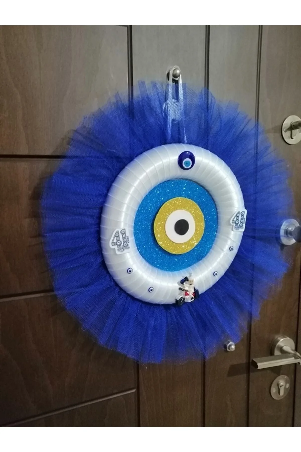 Sünnet Kapı Süsü Beyaz Tüllü,mavi Içli Snk2