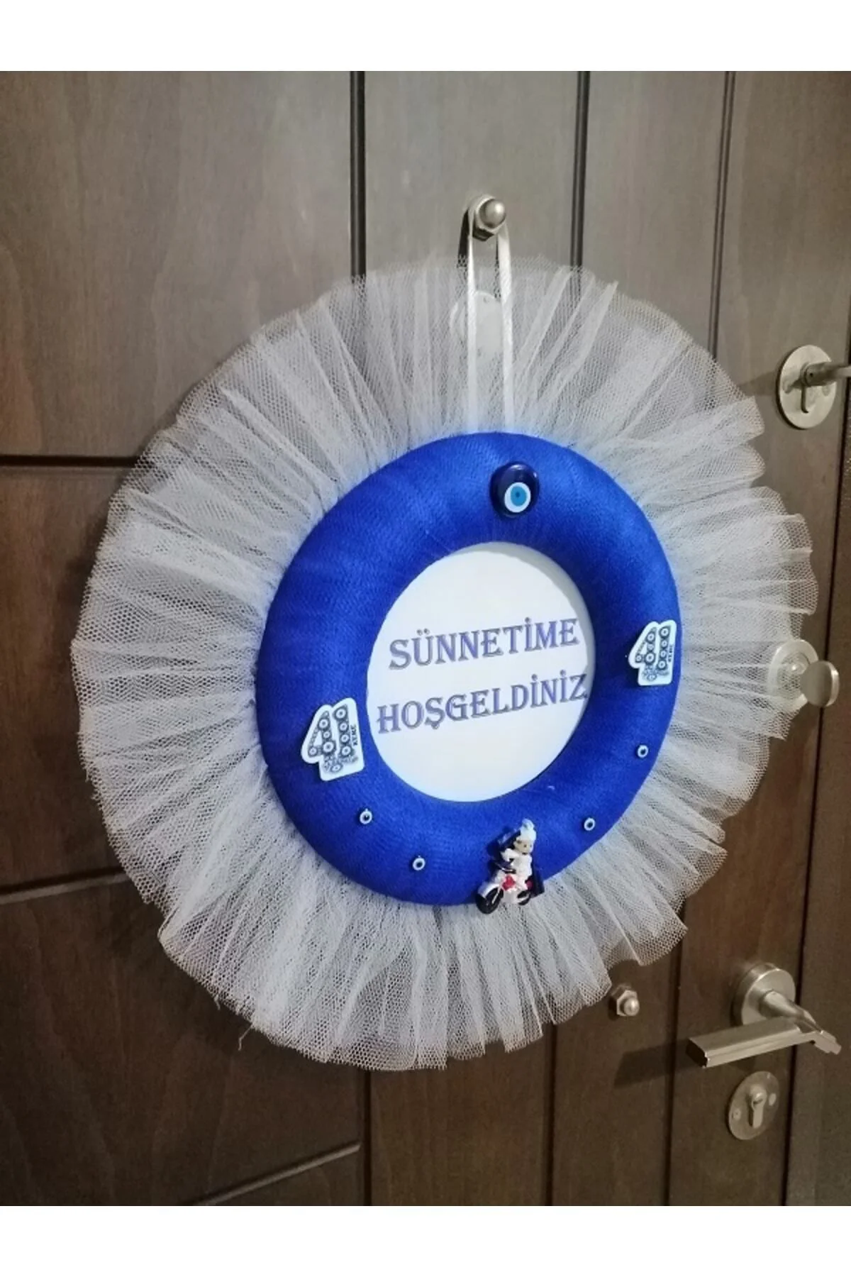Sünnet Kapı Süsü Beyaz Tüllü, Sünnetime Hoşgeldin Snk5