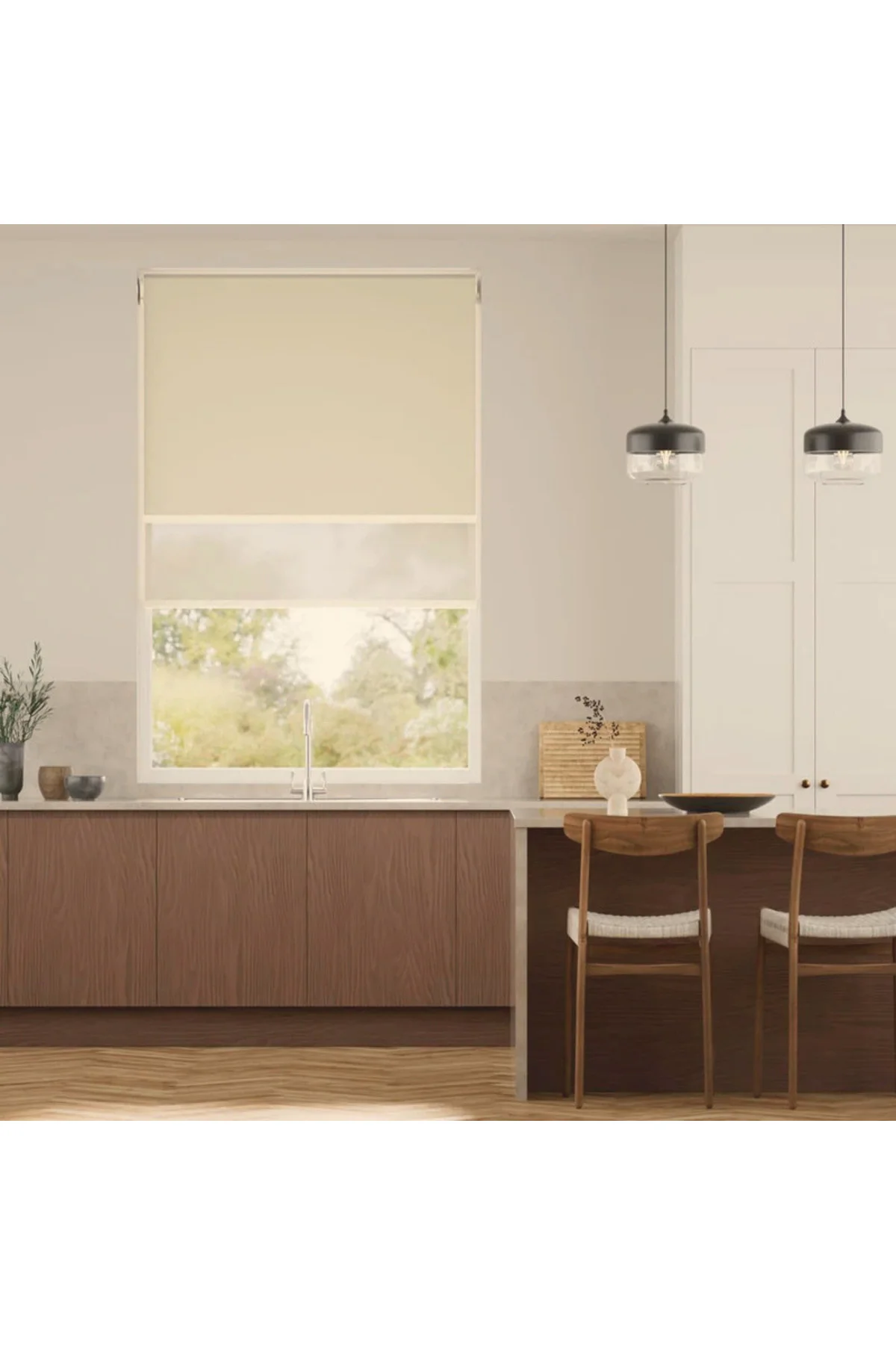 SunScreen Çiftli Sistem Stor Perde (Screen+Blackout Stor) Alüminy