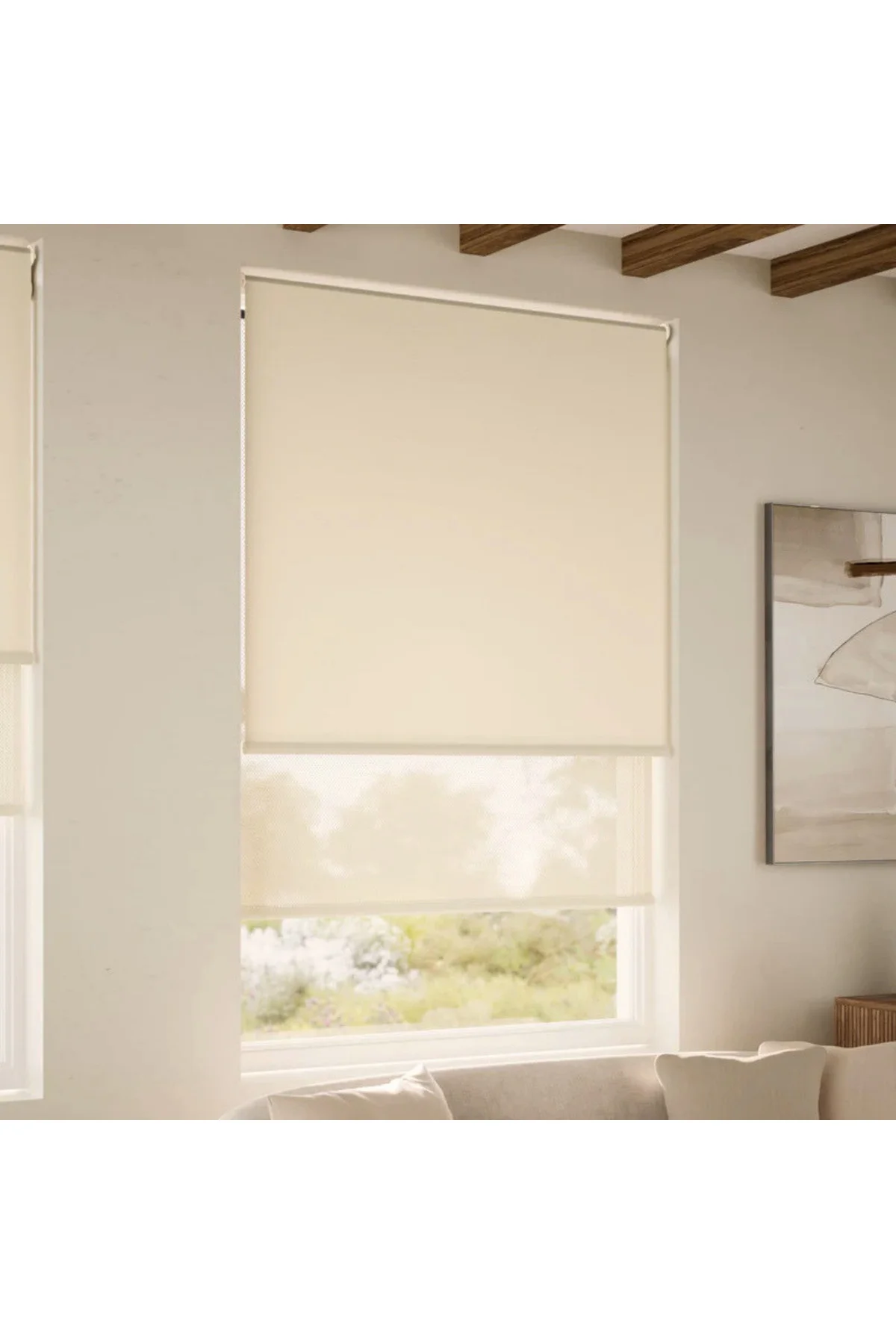 SunScreen Çiftli Sistem Stor Perde (Screen+Blackout Stor) Alüminy