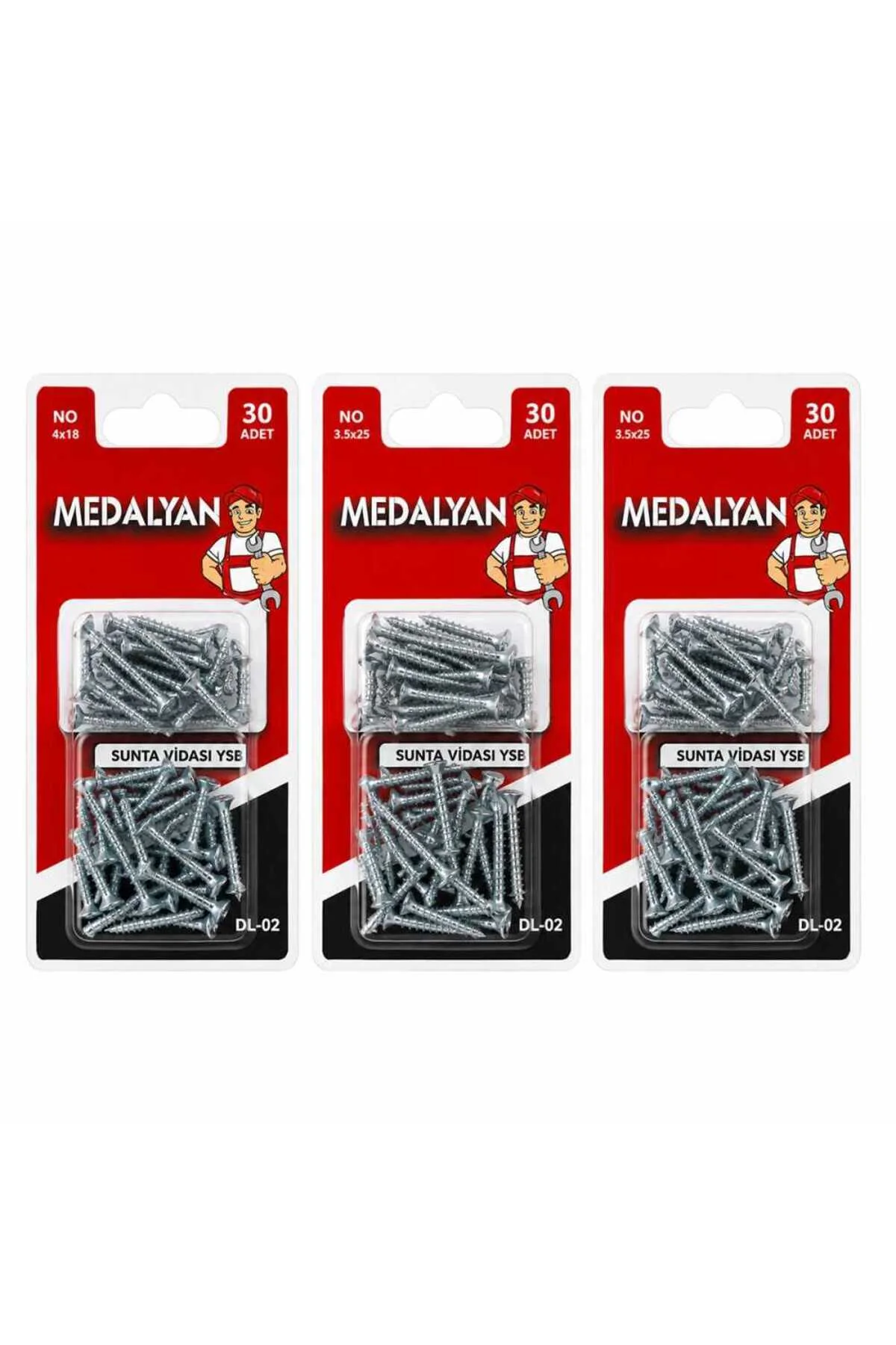 Sunta Vidası 3.5x25 mm 360 Adet Pratik Set Sunta Vidası 3.5x25 mm 360 Adet Pratik Set