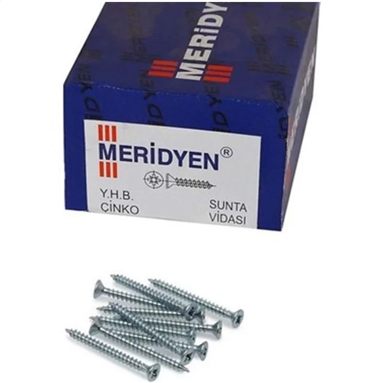 Sunta Vidası 4.0x40mm 15'li Paket - Çinko Kaplama Havşa Başlı Mobilya Vidası