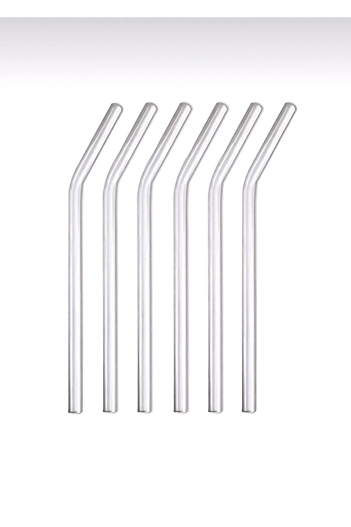 Sunum Bardağı Pipeti Şık Tasarım Modern Cam Pipet 6 Adet AXE11A-1