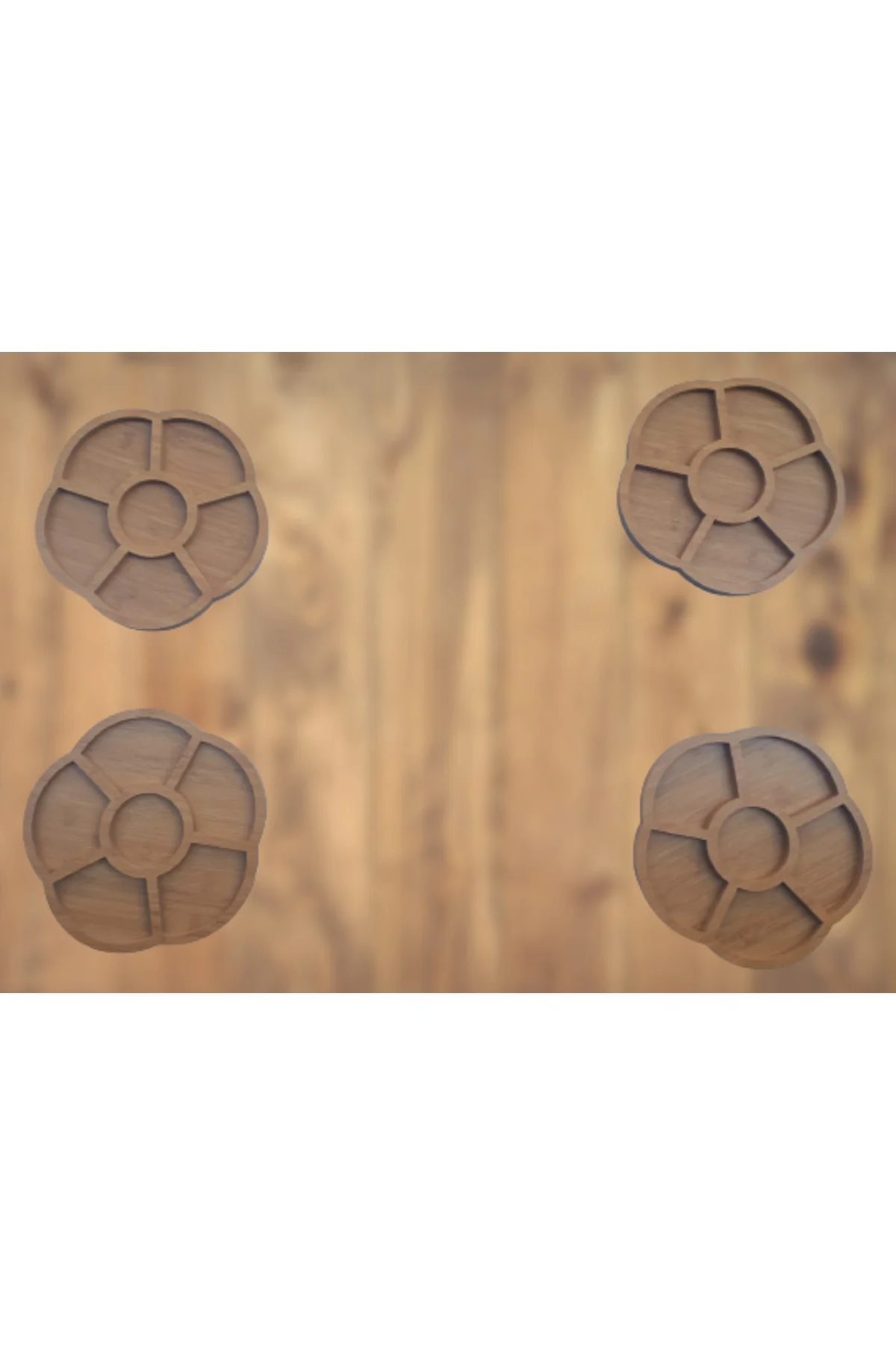 Sunum Tabak 12234 Papatya Model Ahşap Mdf Lam 5 Göz 4 Adet El Yapım Sunum Tabak 12234 Papatya Model Ahşap Mdf Lam 5 Göz 4 Adet El Yapım - Görsel 6