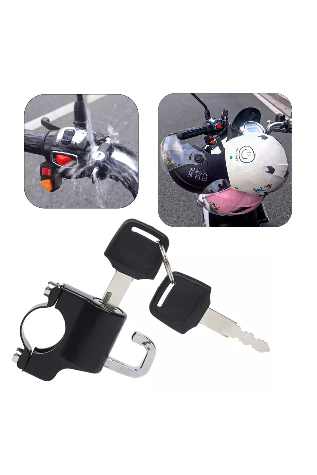 Sunup Sn-24295 22-26mm Unıversal Motosiklet Kask Kilidi