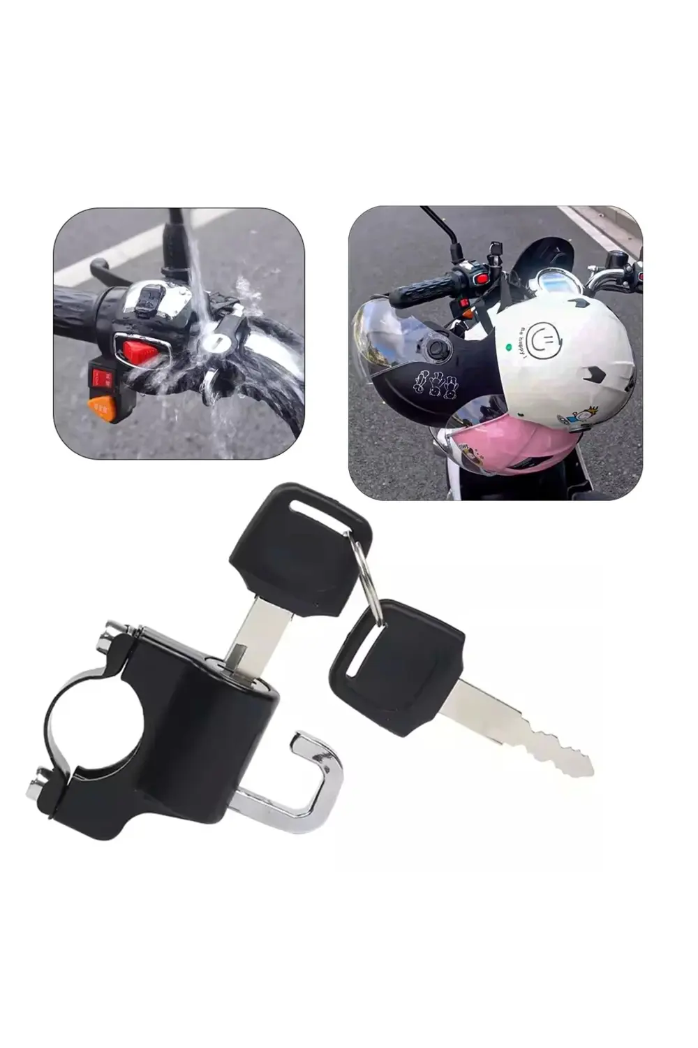 Sunup Sn-24295 22-26mm Unıversal Motosiklet Kask Kilidi