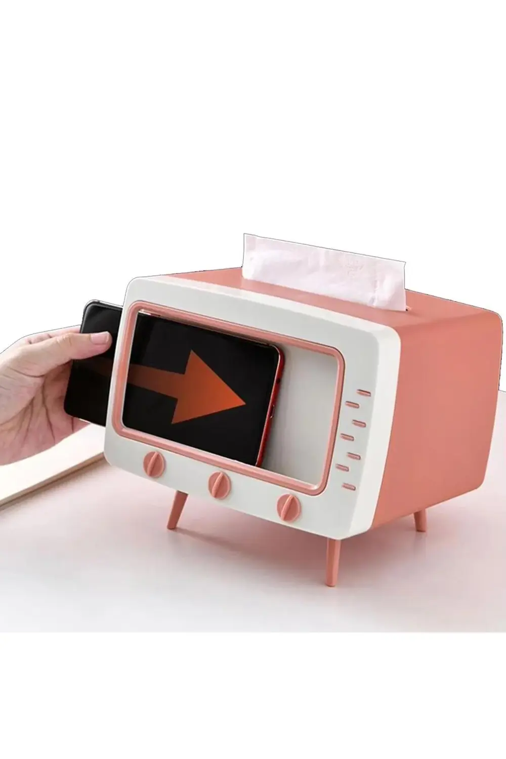 Sunup Sn-24896 Telefon Tutuculu Peçete Kutusu Çok Fonksiyonlu Kıl