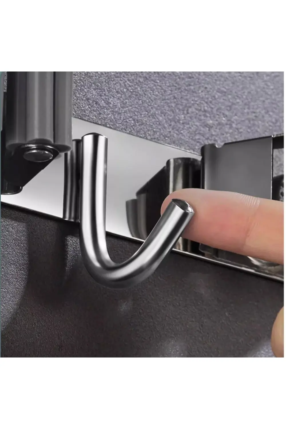 SUNUP SN-26348 ÇİFT KANCALI PASPAS-SÜPÜRGE TUTUCU - KLİPSLİ ASKIL