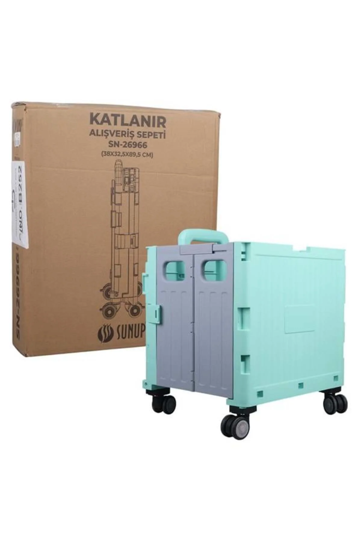 Sunup Sn-26966 Katlanabilir Market Pazar Kamp Tekerlekli Alışveri