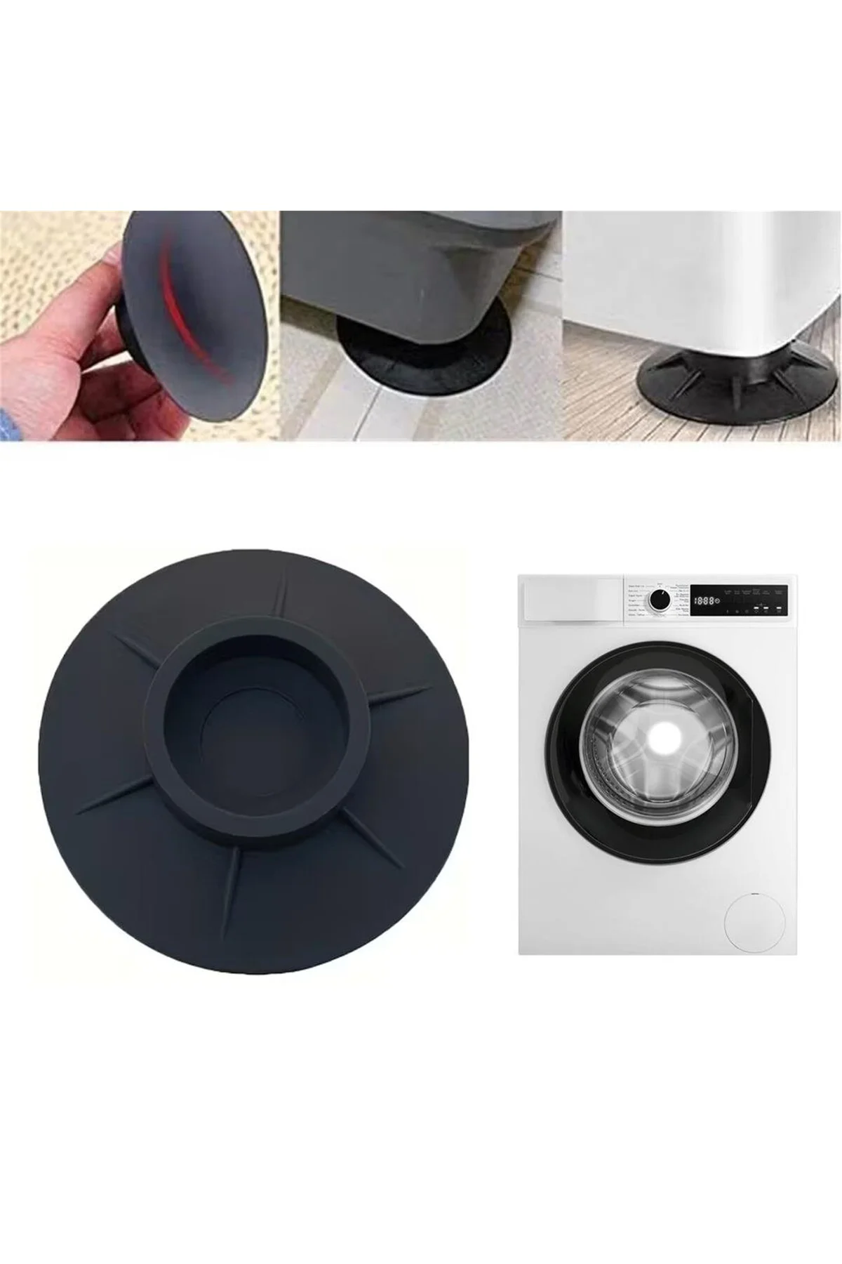 Sunup SN-28660 Çamaşır Makinesi Tabanlık Stoper Titreşim Engelleyici Kauçuk Ped Sunup SN-28660 Çamaşır Makinesi Tabanlık Stoper Titreşim Engelleyici Kauçuk Ped
