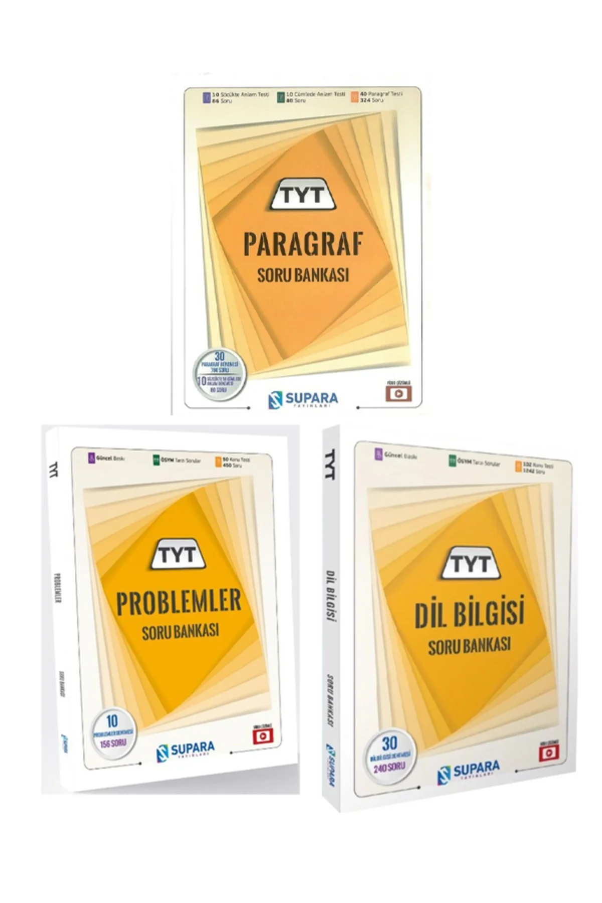 Supara YKS TYT Paragraf + Problem + Dil Bilgisi Soru 3lü Set