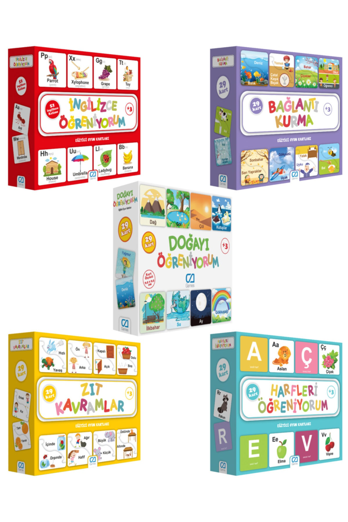 Ca Games Süper 5'Li Set Eğitici Oyun Kartları