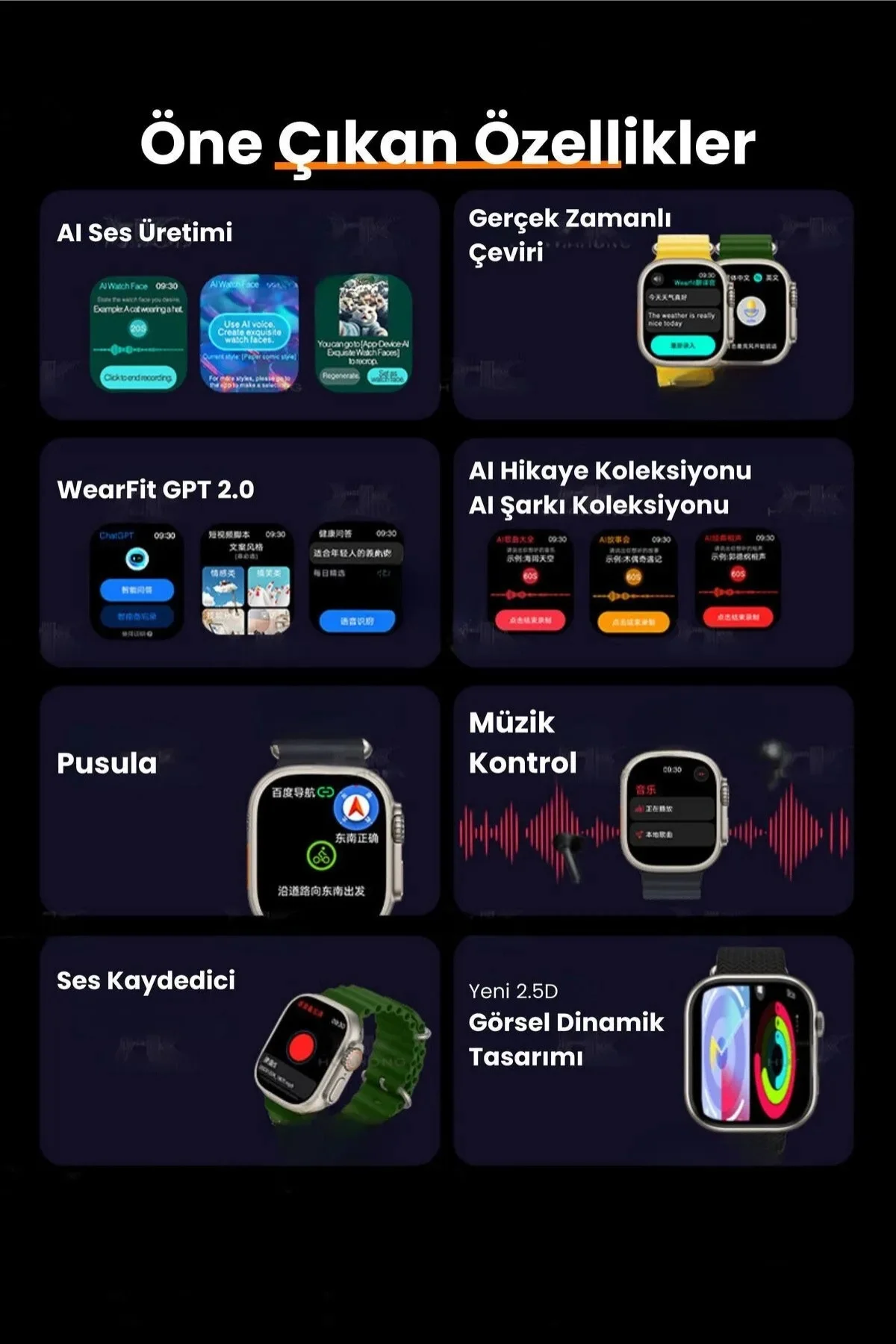 Süper AMOLED Ekranlı, Yapay Zeka Destekli, Nabız ve Uyku Takip Özellikli Akıllı Saat