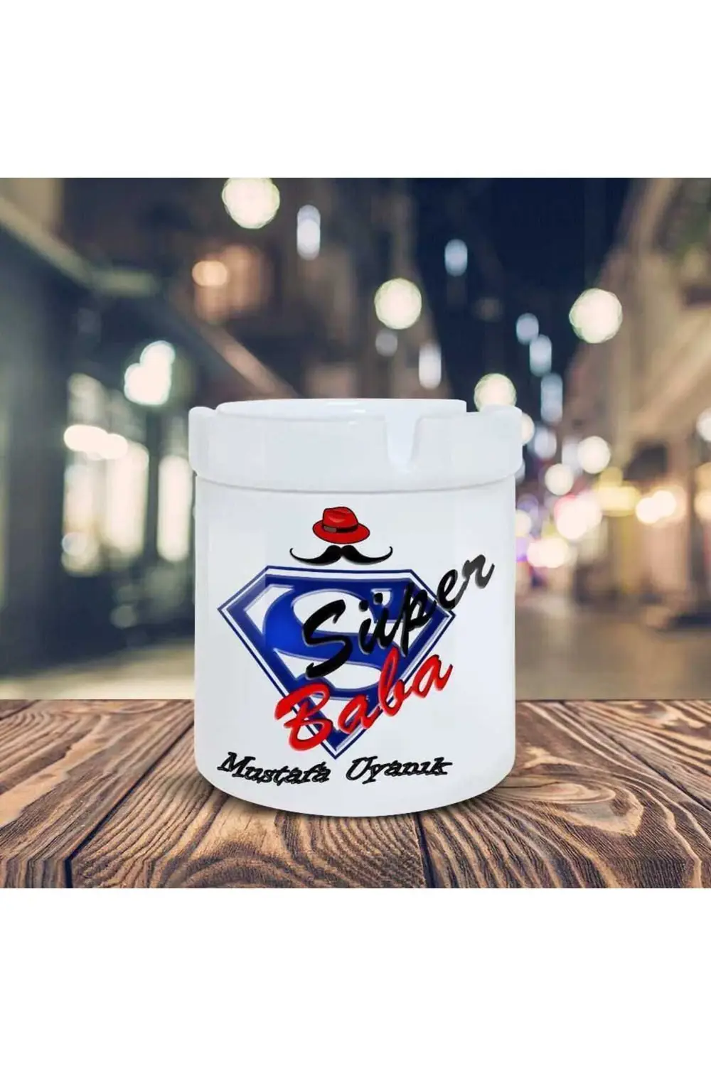 Süper Baba Isme Ve Kişiye Özel Seramik Küllük Kül Tablası-321548