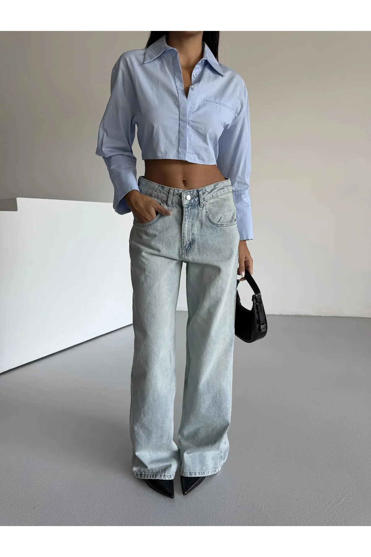 Süper Baggy Yıkamalı Bol Kesim Jean