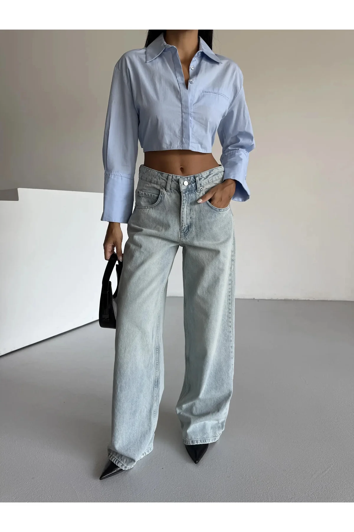 Süper Baggy Yıkamalı Bol Kesim Jean