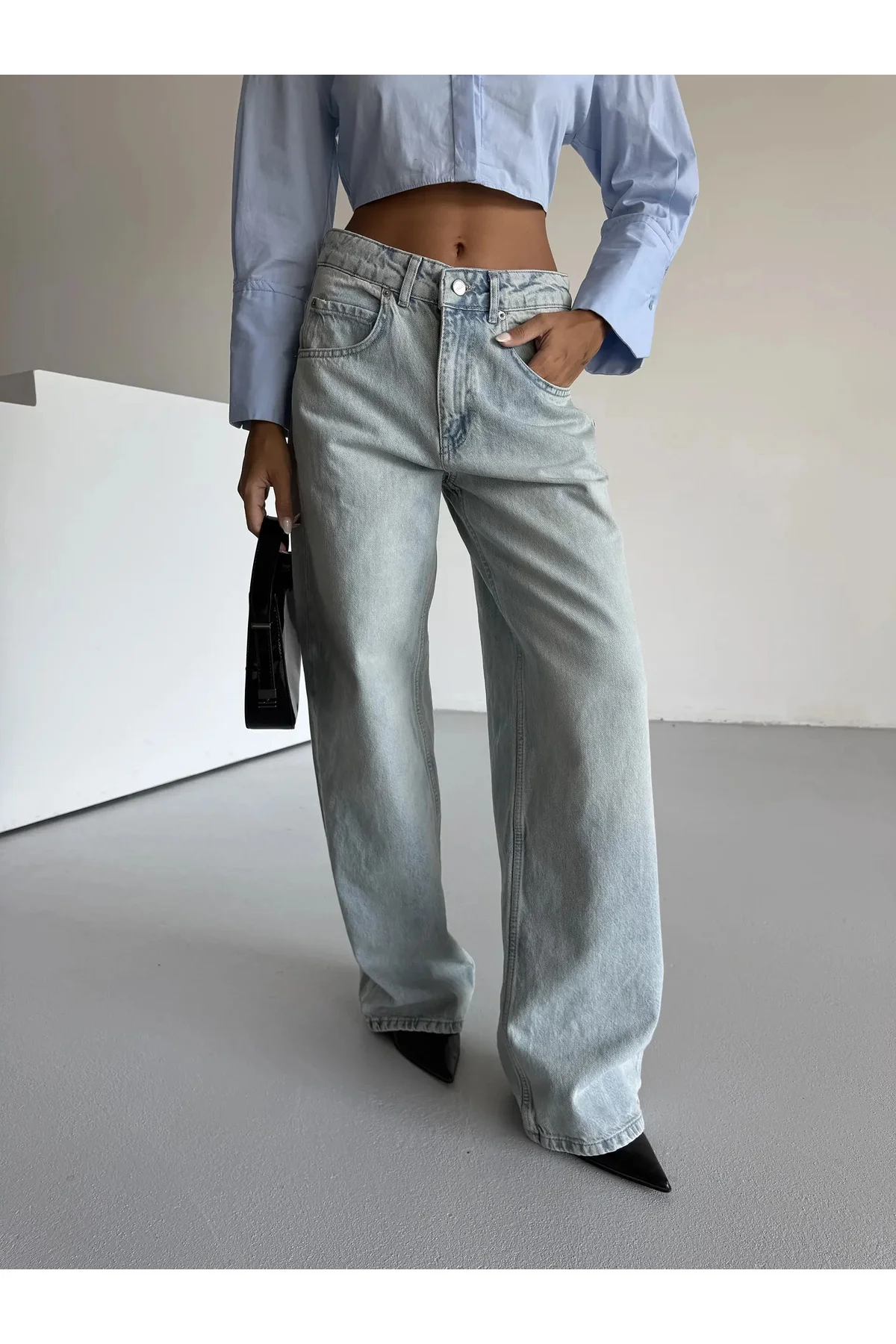 Süper Baggy Yıkamalı Bol Kesim Jean