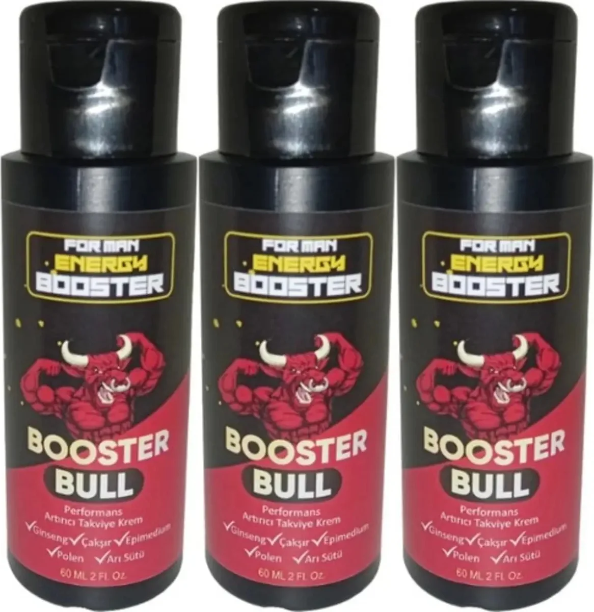 Süper Booster Bull Erkeklere Özel Krem - 3 Adet 60 ml Fiyatı, Yorumları ve Özellikleri