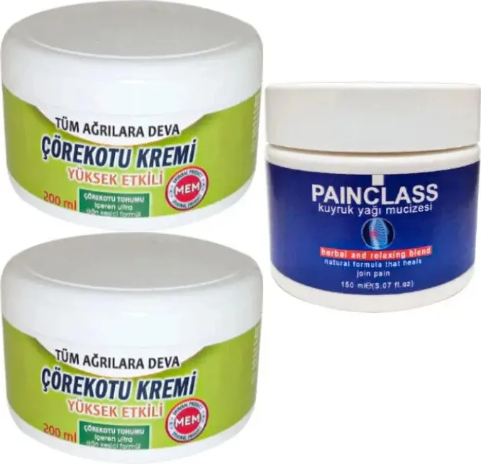 Süper Çörek Otu Kremi XL Boy 2x200 ml + 150 ml Kuyruk Yağı Kremi - Painclass ile Uyumlu