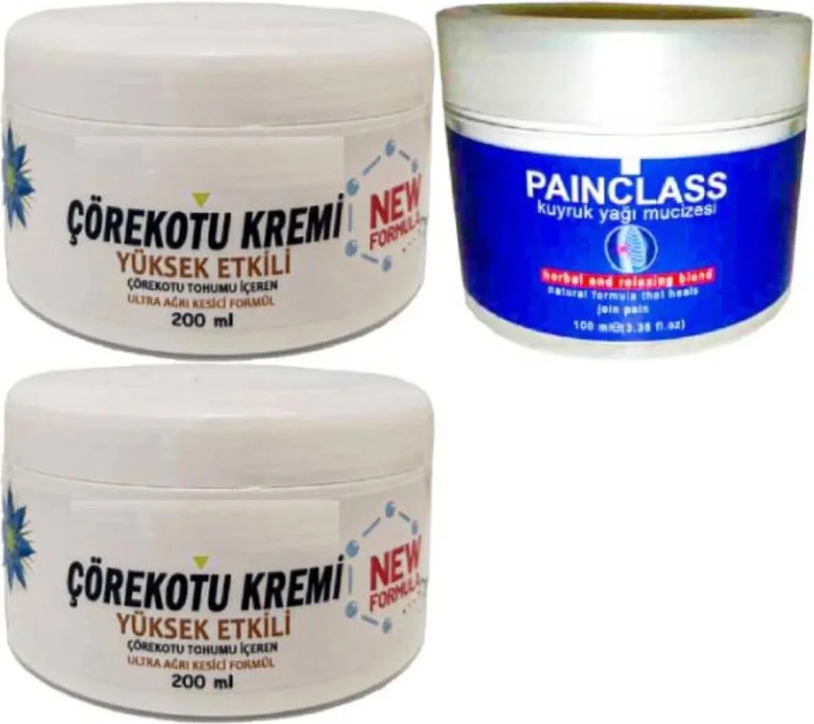 Süper Çörek Otu Kremi XL 2X200 Ml + Painclass Kuyruk Yağı 100 Ml Kremi ile Uyumlu - Eklemler İçin Doğal Rahatlama