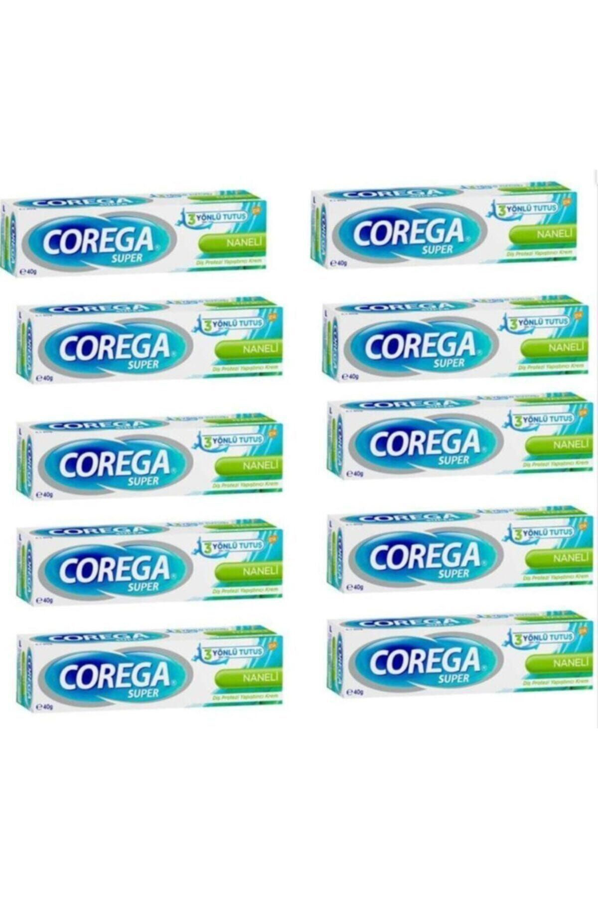 Corega Süper Diş Protezi Yapiştirici Naneli Krem 40 Gr 12 Adet
