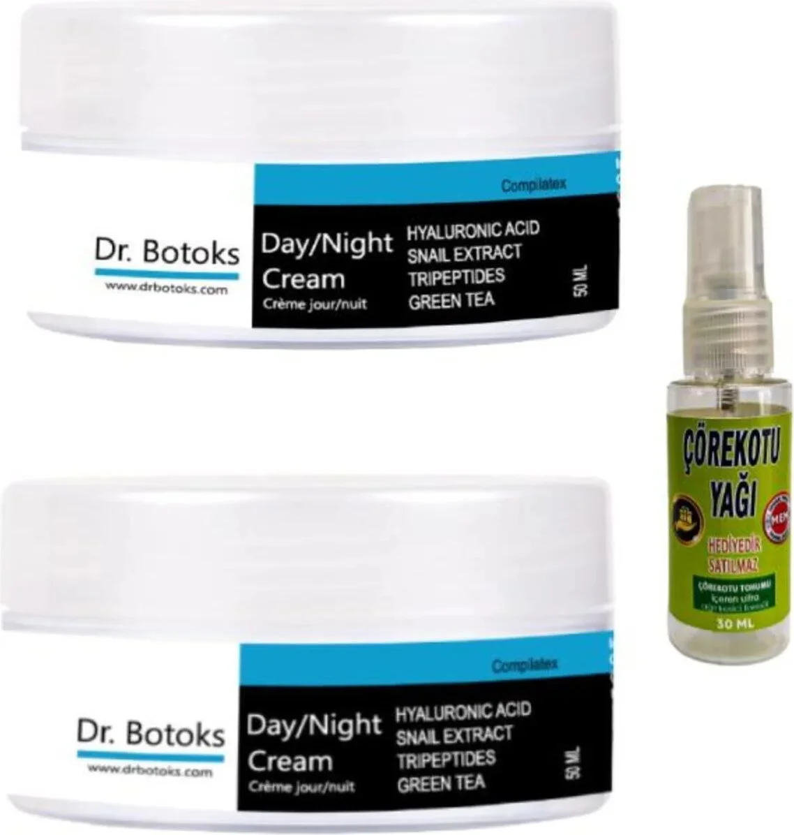 Süper Dr Botoks Yüz Bakım Kremi 50 ml x 2 + Çörek Otu Yağı 30 ml - İnce Çizgilere Karşı Etkili Bakım