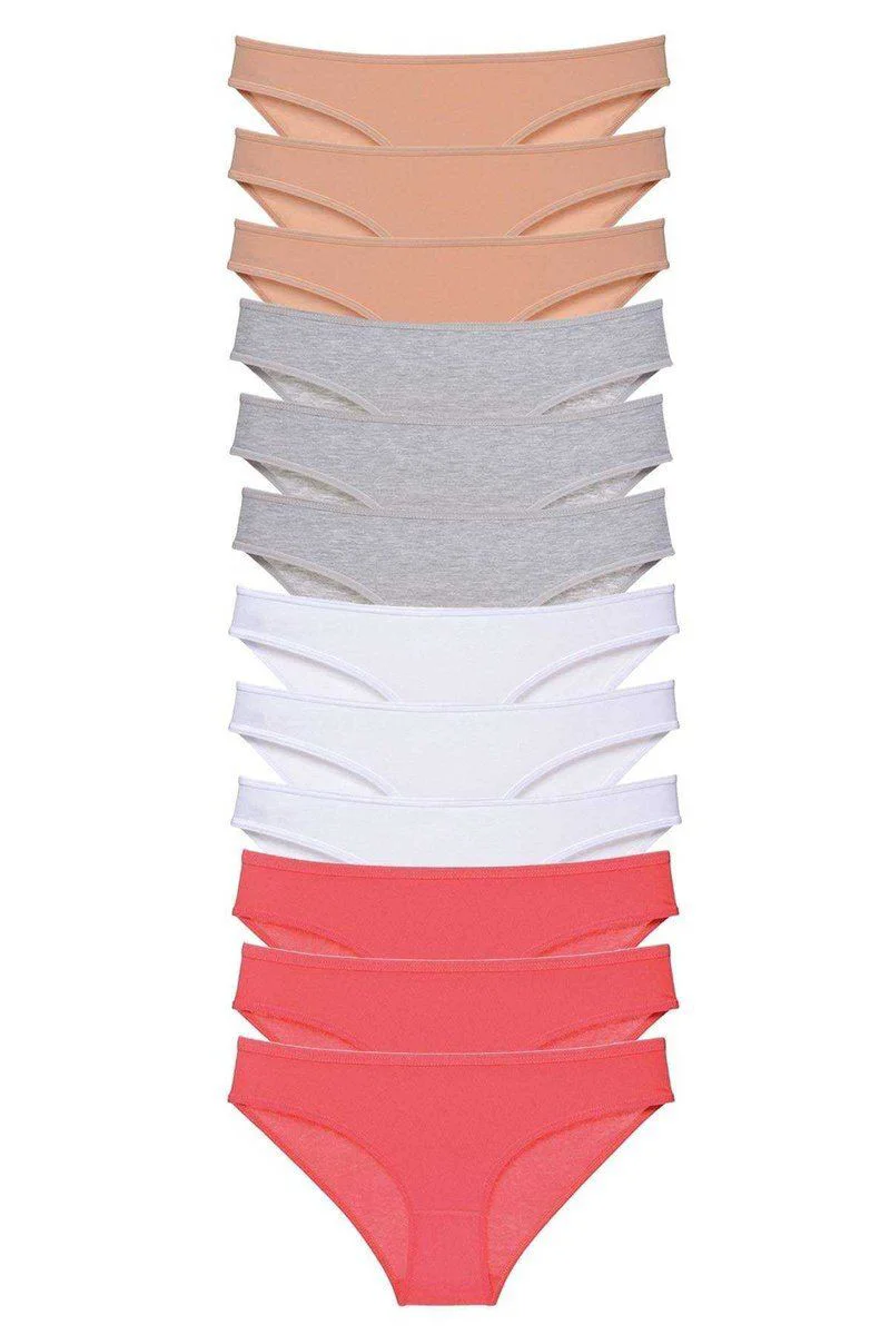 Süper Eko Set Likralı Kadın Slip Külot - 12'li Pamuklu Külot Seti (Ten, Gri, Beyaz, Fuşya) Süper Eko Set Likralı Kadın Slip Külot - 12'li Pamuklu Külot Seti (Ten, Gri, Beyaz, Fuşya)