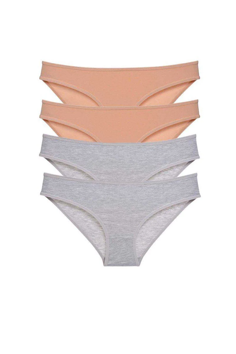 Süper Eko Set Likralı Kadın Slip Külot Ten Gri | 4'lü Pamuklu Külot Seti Gizli Paket Fiyatı, Yorumları ve Özellikleri