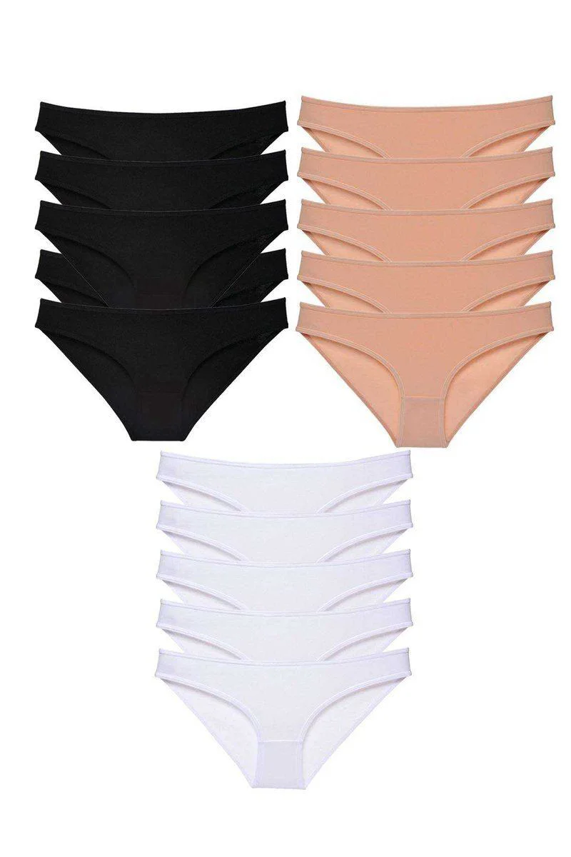 Süper Eko Set Likralı Kadın Slip Külot 15'li - Pamuklu Rahat İç Çamaşırı Fiyatı, Yorumları ve Özellikleri