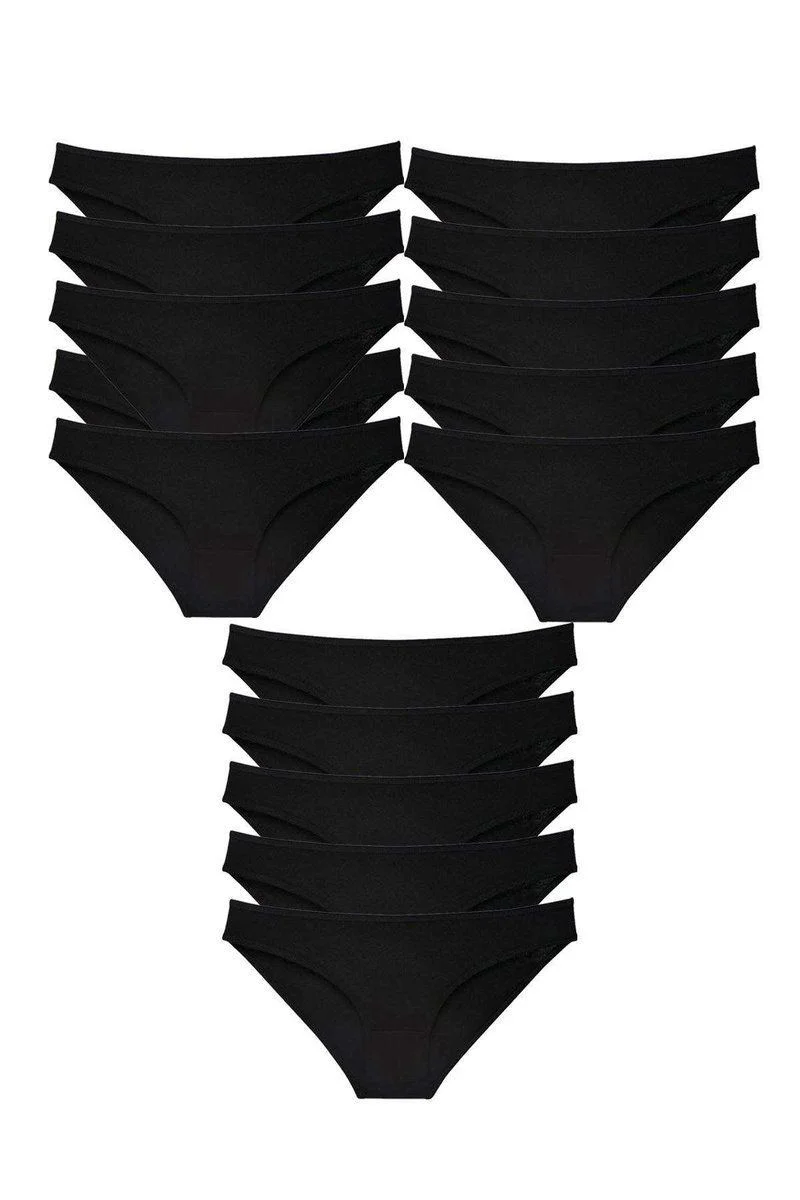 Süper Eko Set Likralı Kadın Slip Külot Siyah - 15'li Pamuklu Külot Seti Fiyatı, Yorumları ve Özellikleri