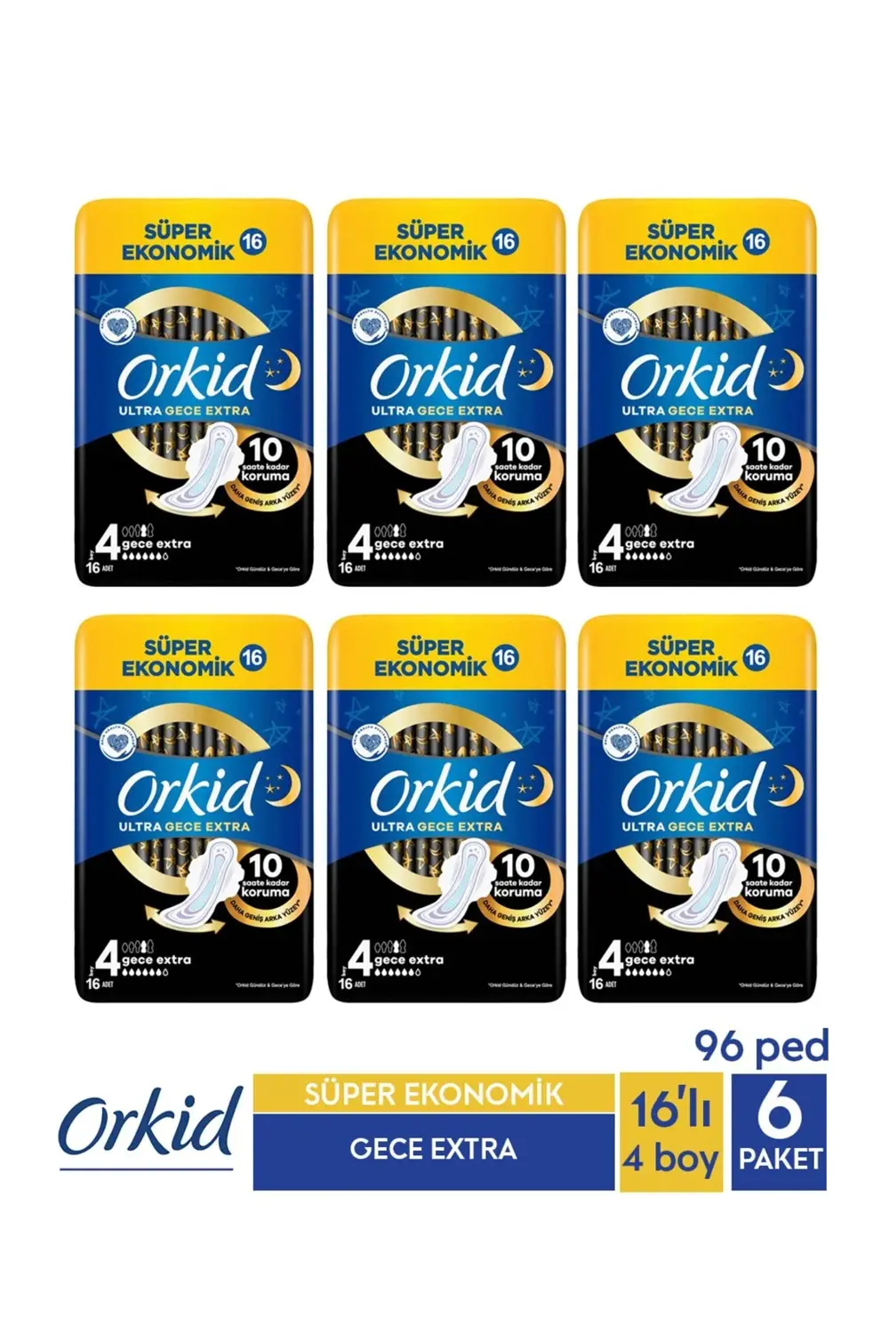 Süper Ekonomik Ultra Gece Extra 16 Ad. 4 Boy X 6 Paket