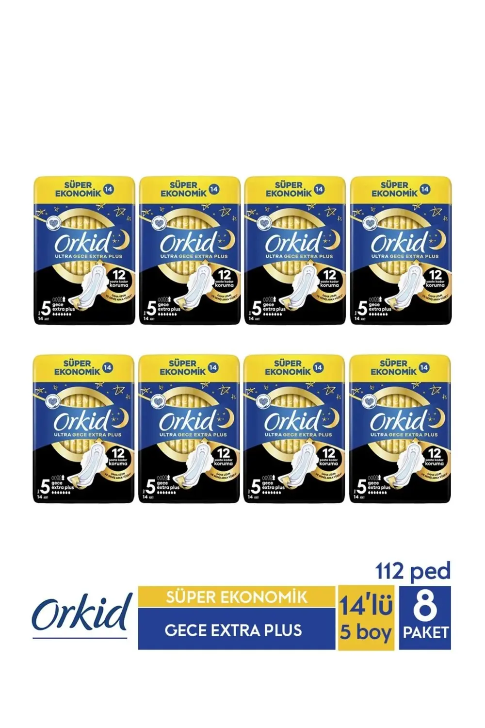 Süper Ekonomik Ultra Gece Extra Plus 14 Ad. 5 Boy X 8 Paket