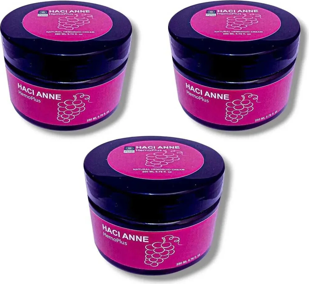 Süper Hacı Anne Hemoplus Natural Hemoroid Kremi 250 ml x 3 Adet - Doğal İyileştirici