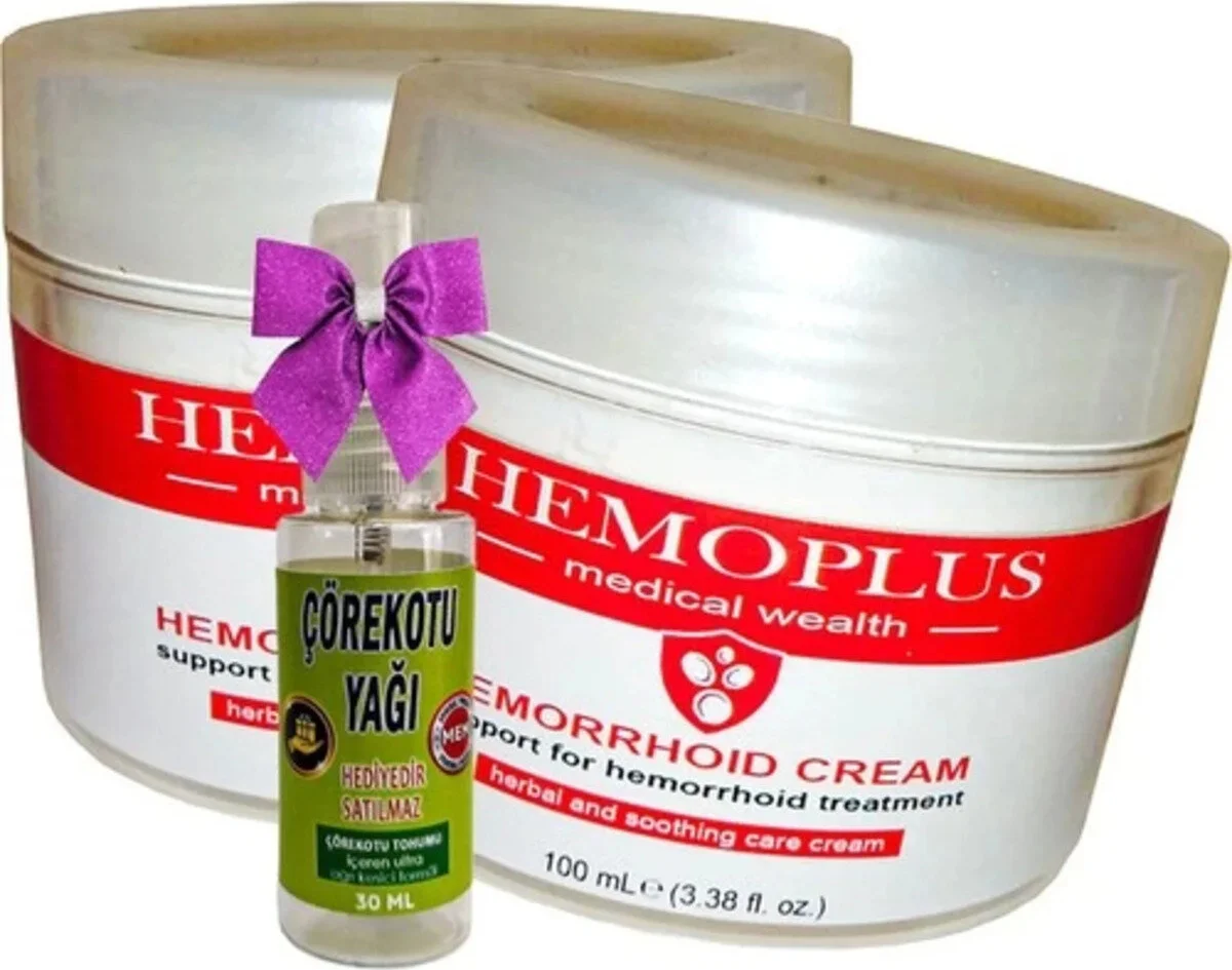 Süper Hemoplus Bakım Kremi 200 ml + Çörek Otu Yağı 30 ml – Cilt Besleme ve Onarım Seti