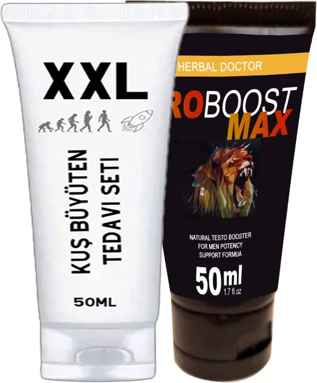 Süper Kuşxxl 50 ml Cream + Eroboost Testo 50 ml — Erkekler İçin Özel Bakım Kremi