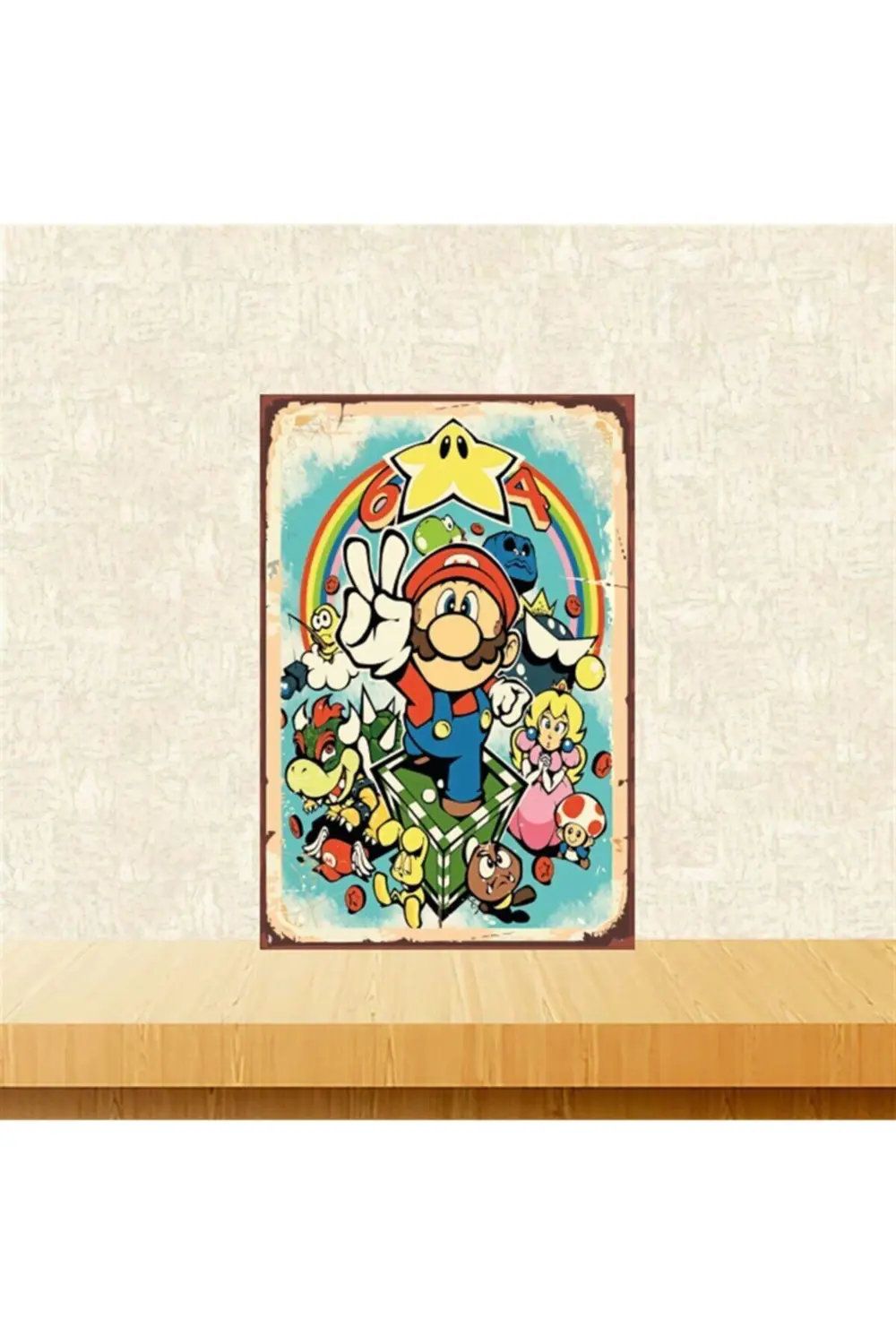Super Mario 20-30 Cm Retro Ahşap Tablo Tkfx5039