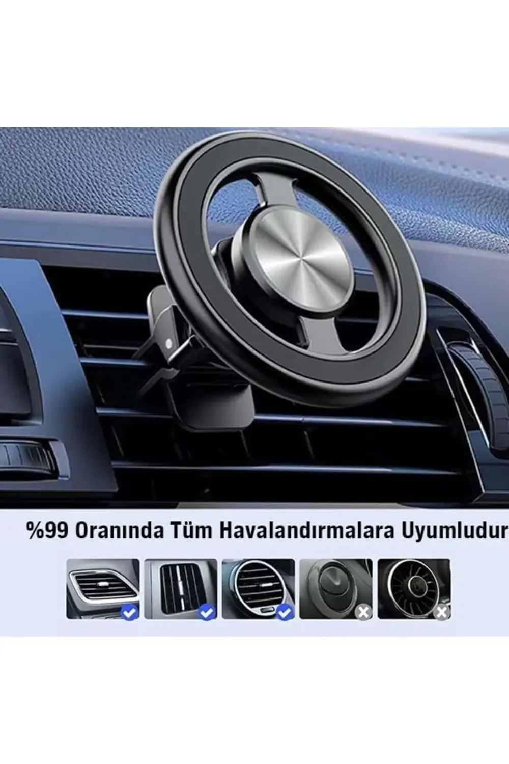 Super Mıknatıs Ultra Stabil Klipsli Havalandırma Araç Tutucu Araç