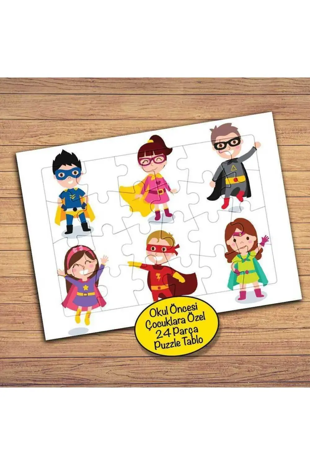 Süper Minik Kahramanlar Çocuklara Özel Puzzle Yapboz Tablo-237pz