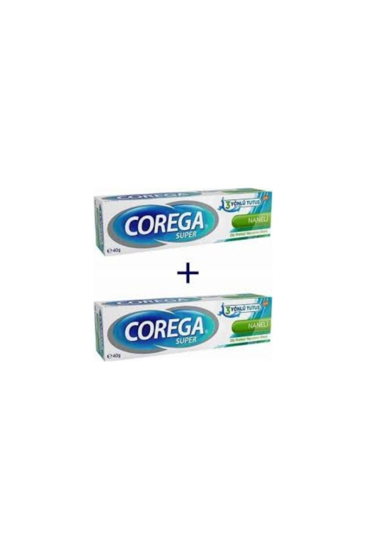 Corega Süper Naneli Diş Protezi Yapiştirici Krem 40Gr 2 Adet