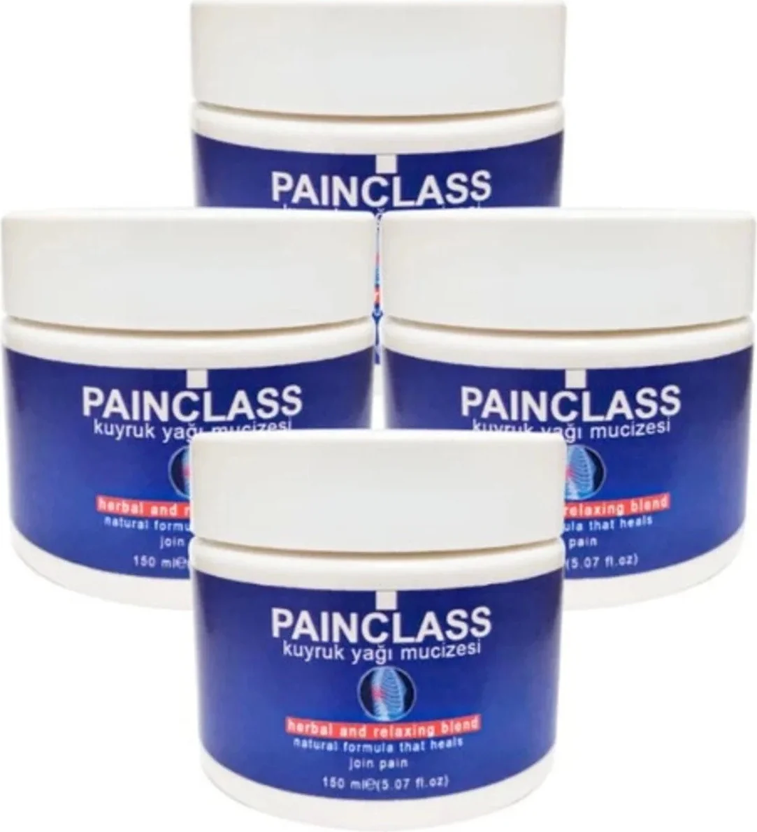 Süper Painclass Kuyruk Yağı Kremi 4'lü Set – 150 ml Büyük Boy Doğal Ağrı Kesici