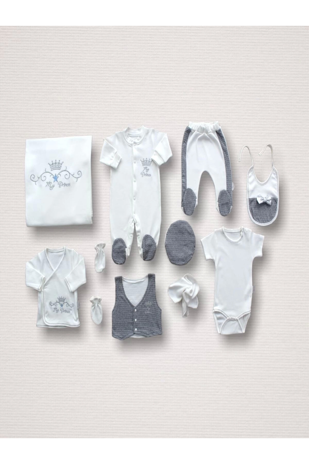 Babybird Süper Prens Nakişli %100 Cotton Antibakteriyel 10Lu Zibin Takimi