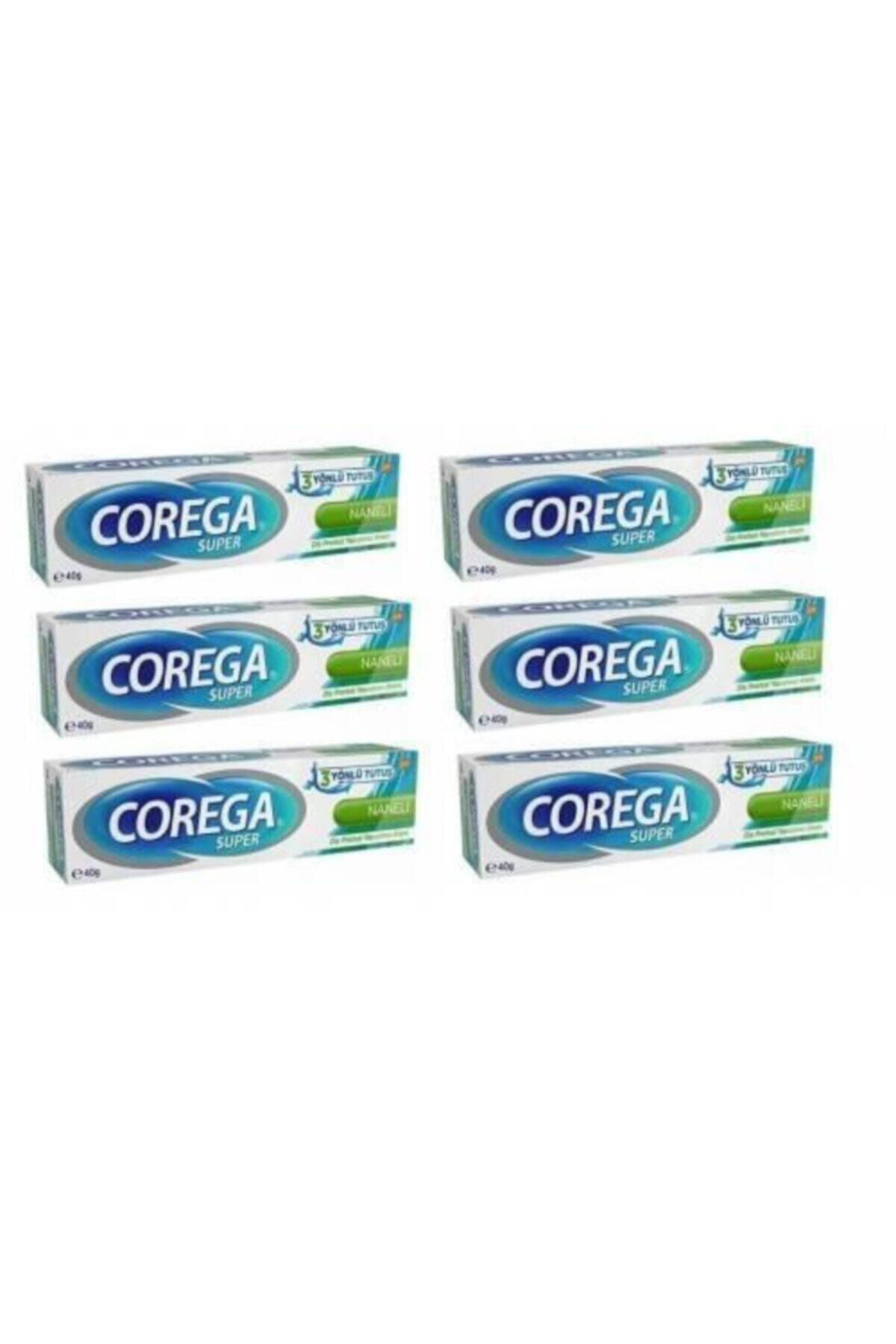 Corega Super Protez Yapiştirici Naneli Krem 40Gr X 6Adet