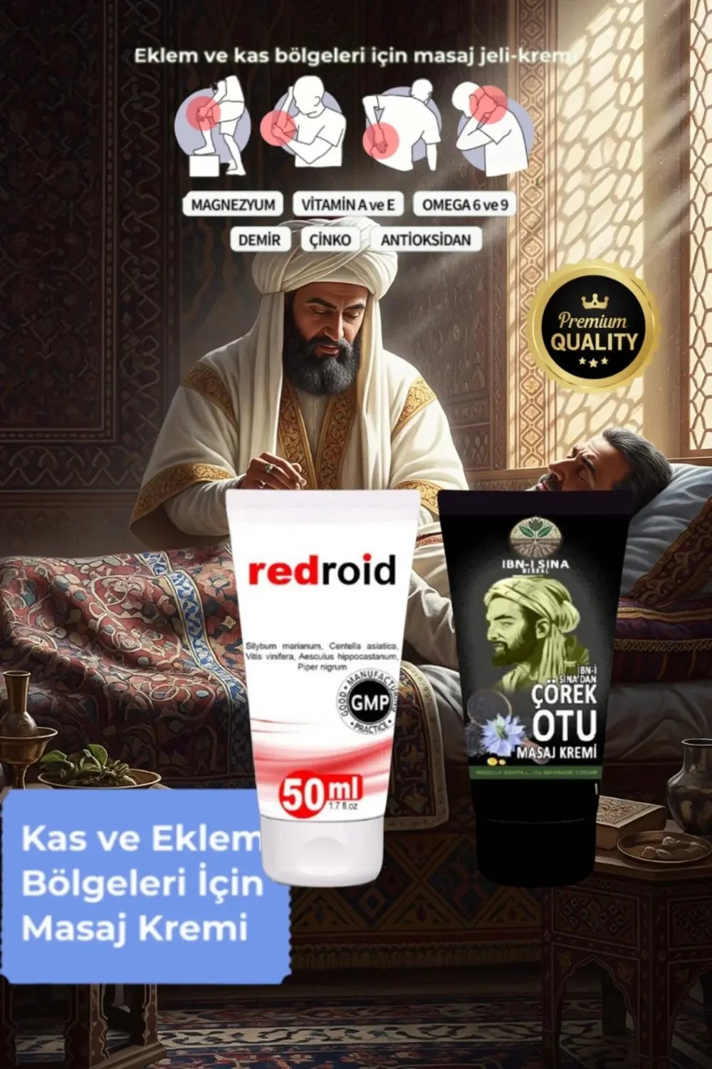 Süper Redroid Bakım Kremi + Ibn-I Sina Çörek Otu Kremi Seti - Cilt Bakım Kremi 2'li (50'şer Ml)