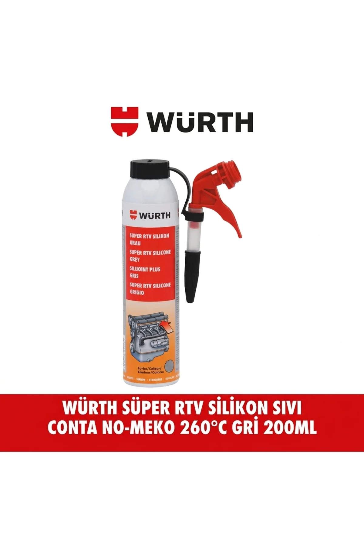 Süper RTV Silikon Sıvı Conta No-Meko 260°C Gri 200 ml Süper RTV Silikon Sıvı Conta No-Meko 260°C Gri 200 ml