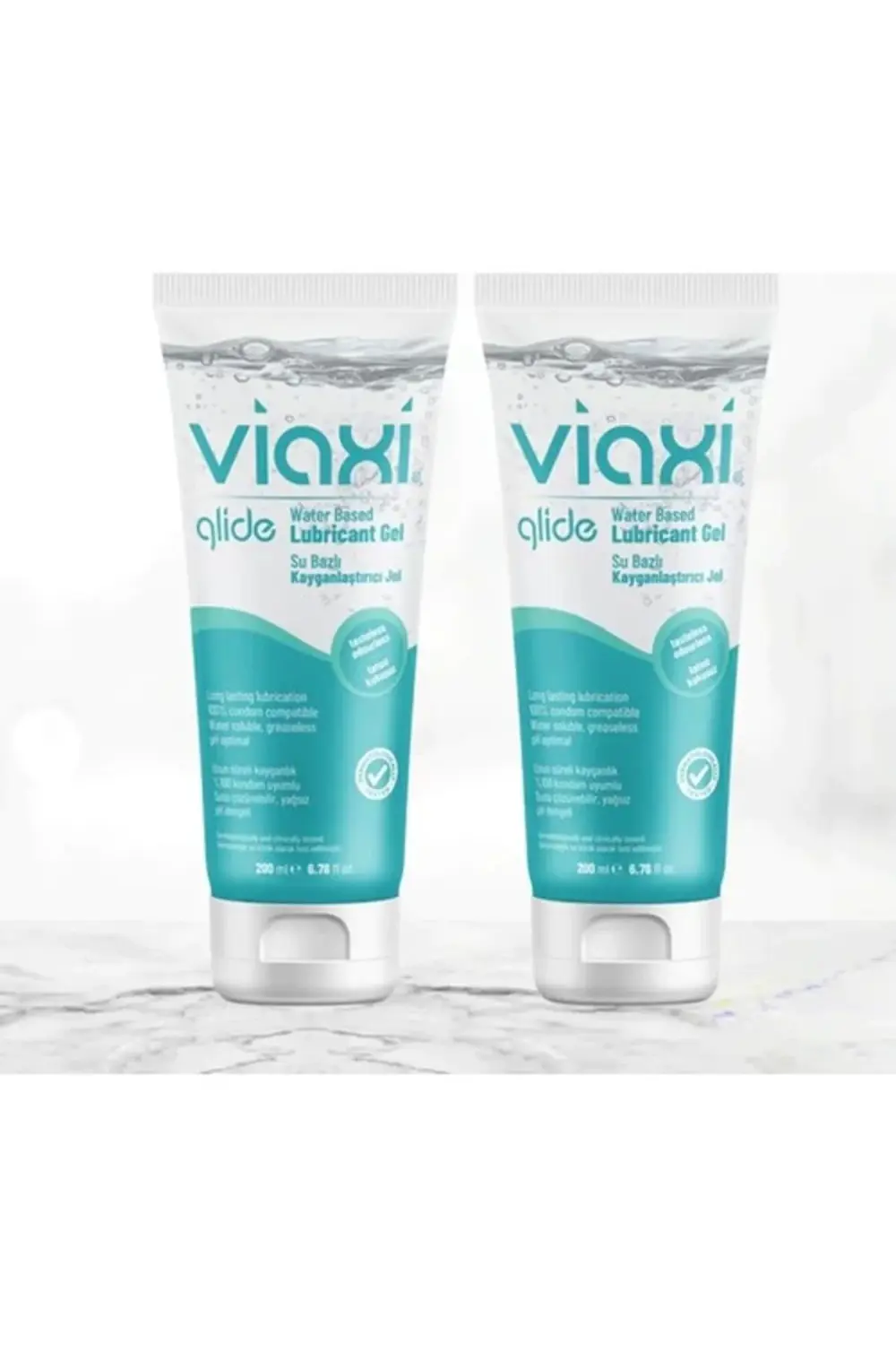 Süper Viaxi Glide Su Bazlı Jel Sade 200 Ml 2'Li