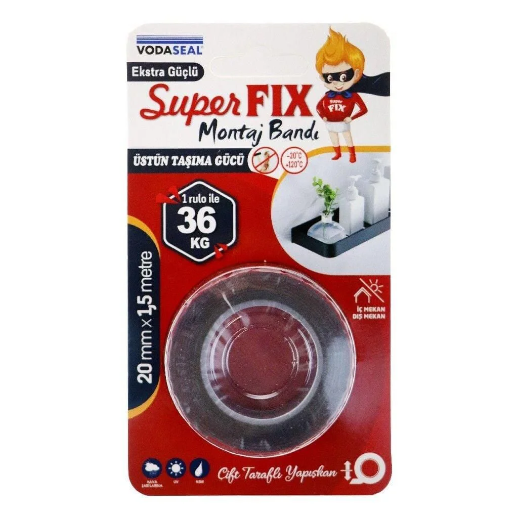 Superfix Çift Taraflı Montaj Bandı 20 mm x 1,5 Metre