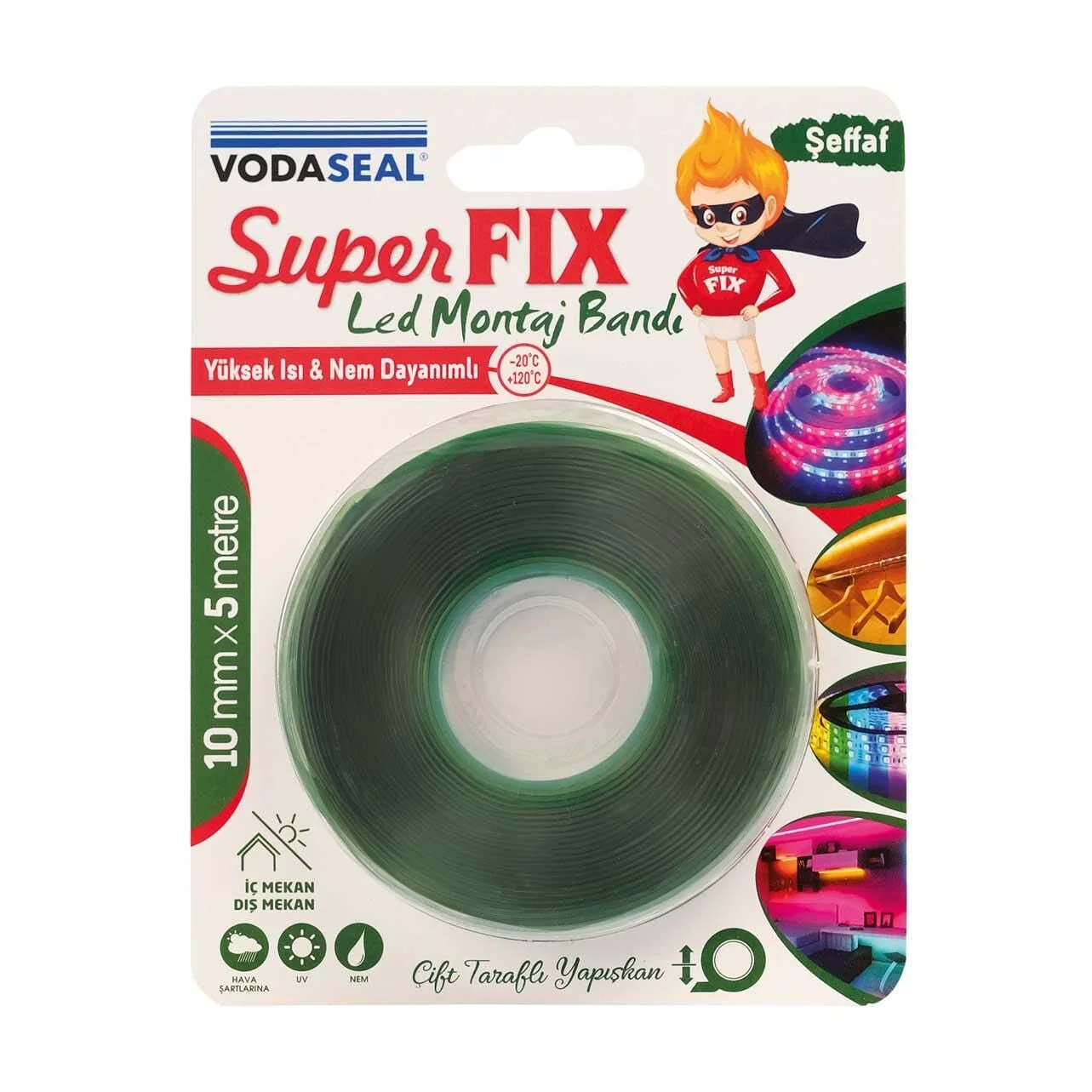 Süperfix Çift Taraflı Led Montaj Bandı 10 mm 5 Metre